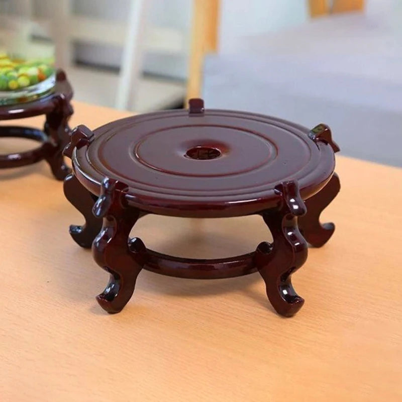 Rustic Wooden Flowerpot Base Plant Stand Vase Display Fish Bowl Riser Potted Plant Bases Desktop Plant Riser Gardening Planter