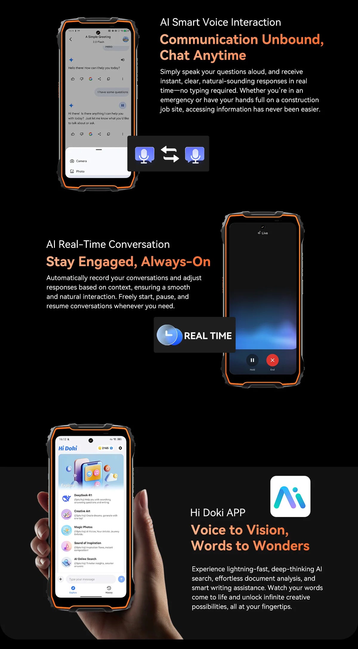 Blackview OSCAL PILOT 3 5G AI Rugged Smartphone MTK 6300, 6.78" 2.4K Display 120Hz, 12GB 256GB, 7500Amh Battery Phone,Android15