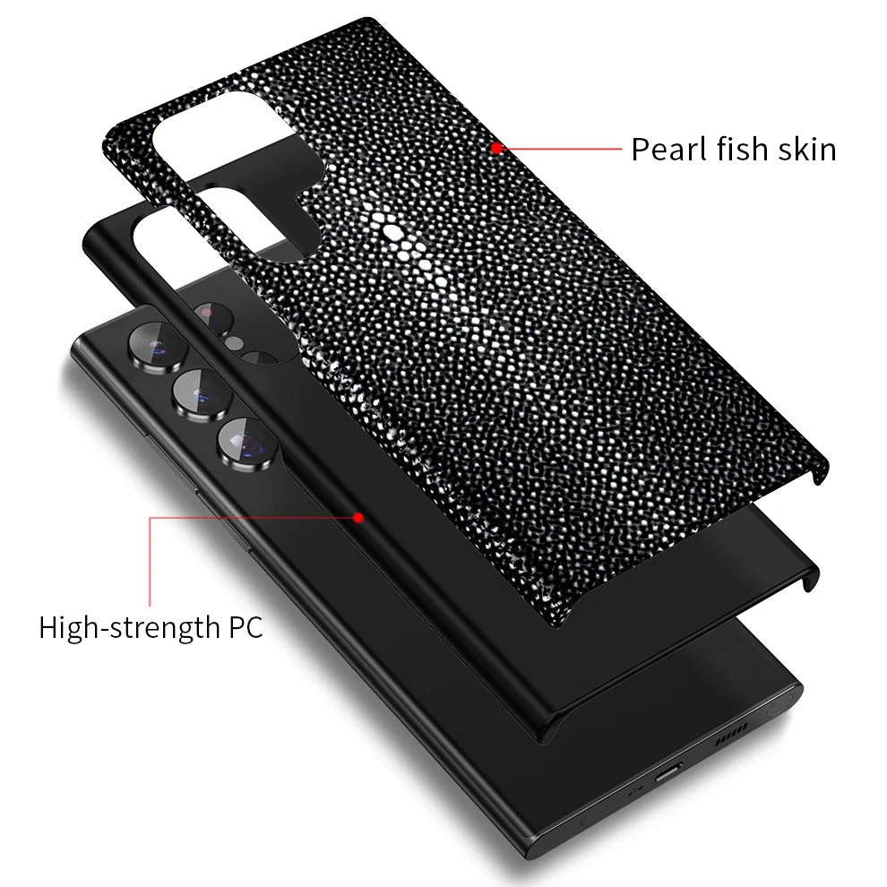 Stingray Leather Phone Case for Galaxy S24 S23 Ultra | Slim Drop Protection Tidesmit