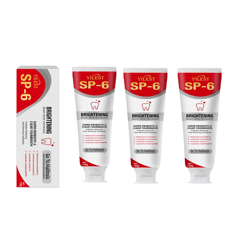 Tidesmit SP-6 Probiotic Whitening Toothpaste for plaque removal and fresh breath oral hygiene care 120g