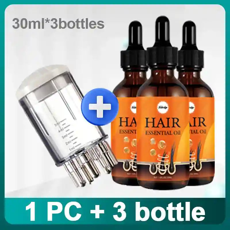 Scalp Massage Roller - Professional Liquid Guide Comb Applicator Massage Roller 1PC plus 3 bottles Tidesmit
