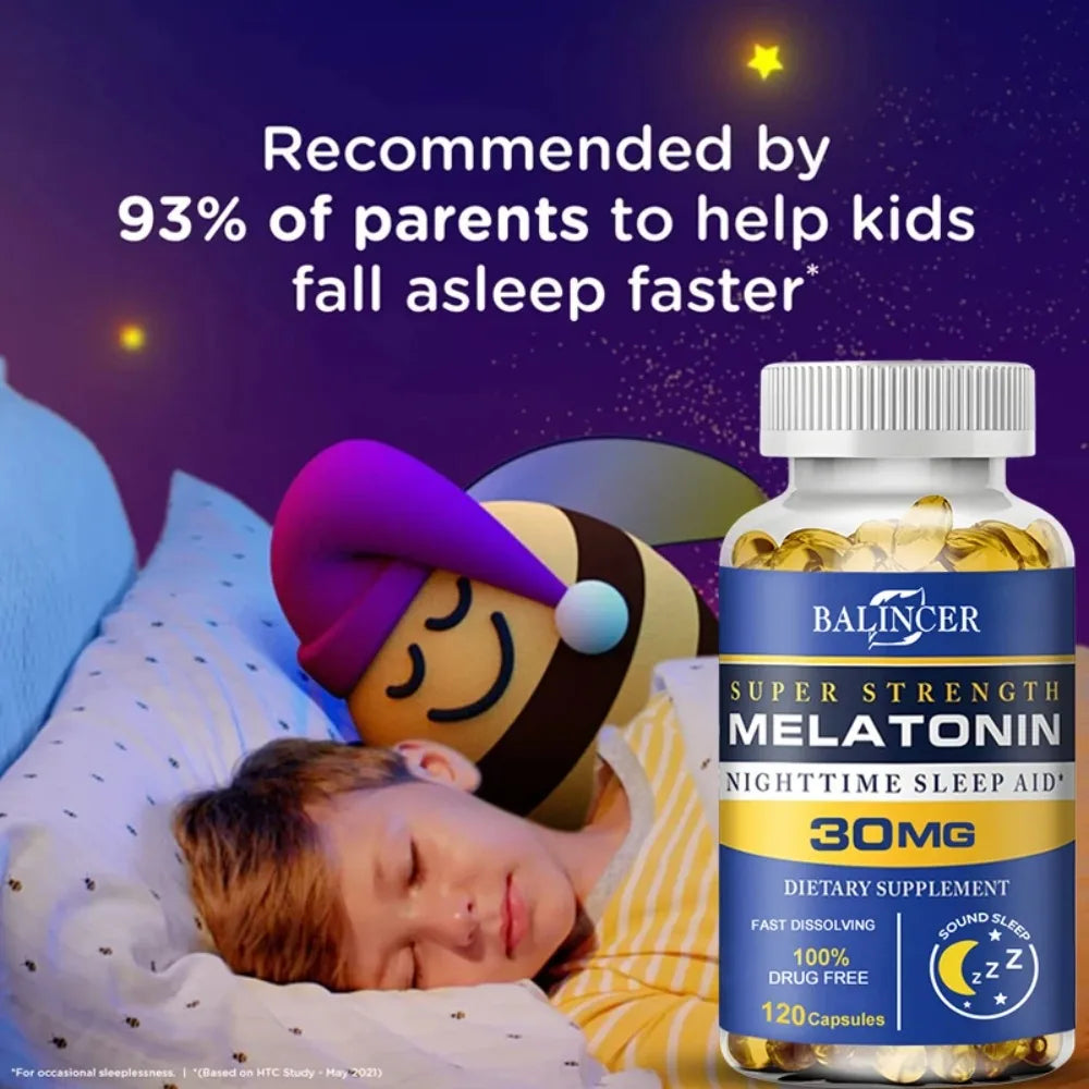 Dietary Supplement To Improve Nighttime Sleep Quality and Improve Insomnia, Reduce Waking Time, Boost Immunity, with Melatonin