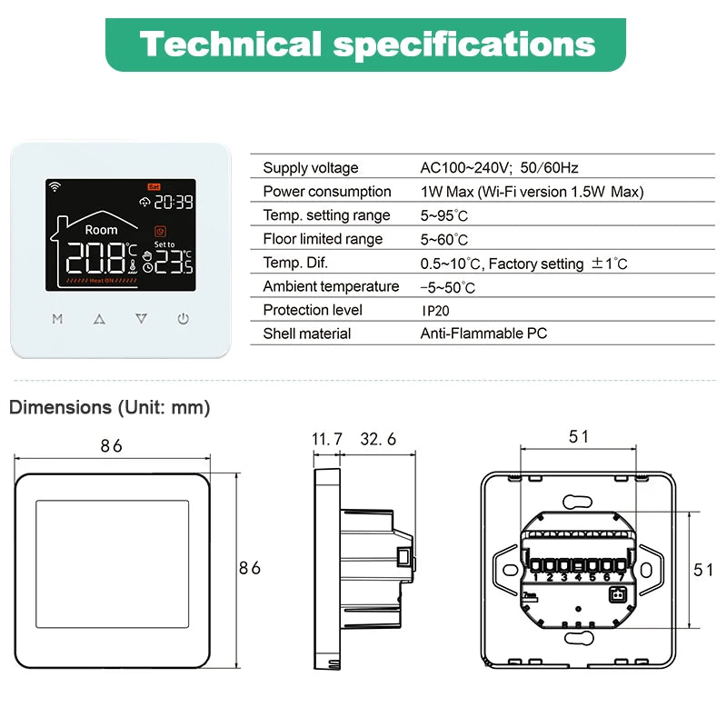 Tuya Smart Home Wifi Thermostat For Underfloor Heating Smart Thermostat Boiler Temperature Controller 220V Alexa Google Home