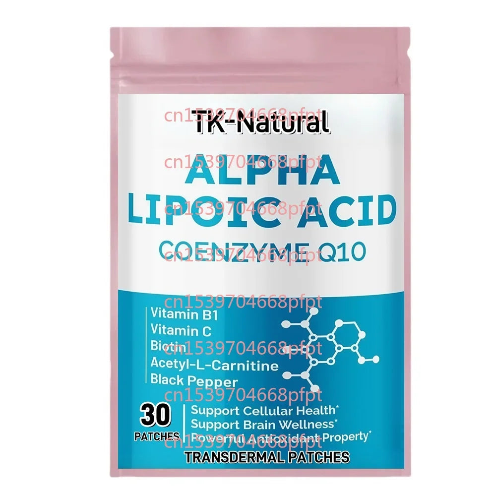 Tidesmit Alpha Lipoic Acid Transdermal Patches with CoQ10, Vit C & Biotin for Cellular & Brain Health Support (30 Count)