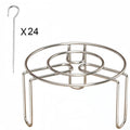 Stainless Steel Vertical Grill Skewers Air Fryer Barbecue Round Barbecue Grill with Skewers Hanging Skewers Vertical Grill