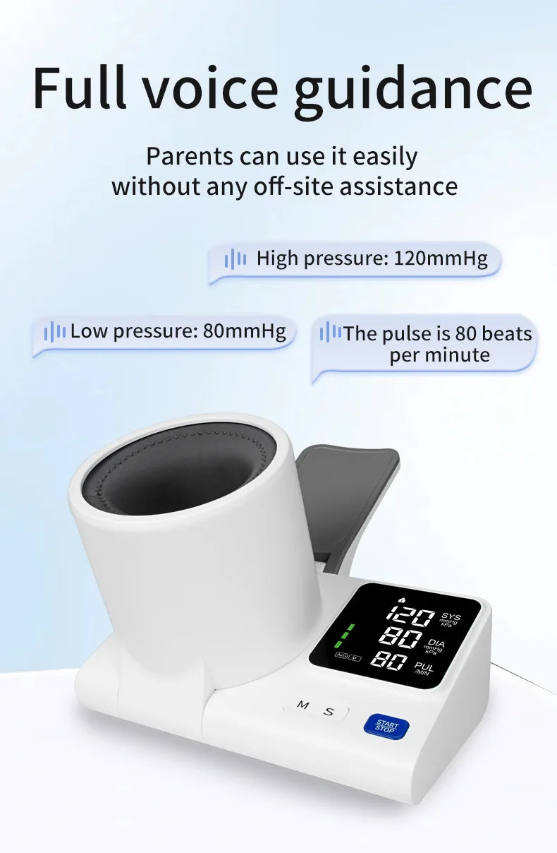 Upper Arm Electronic Blood Pressure Monitor, Household Medical Voice BP Monitor for the Elderly, Large Screen, Memory Function