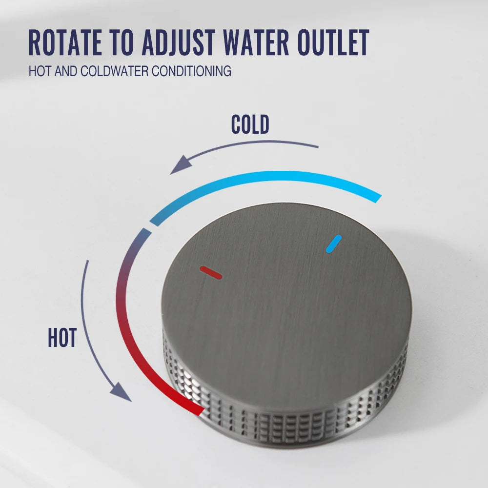 Gunmetal Basin faucet Knurled Switch 360 Rotating Spout two holes Deck Mounted Sink Tap Bathroom Widerspread Mixer 2 set