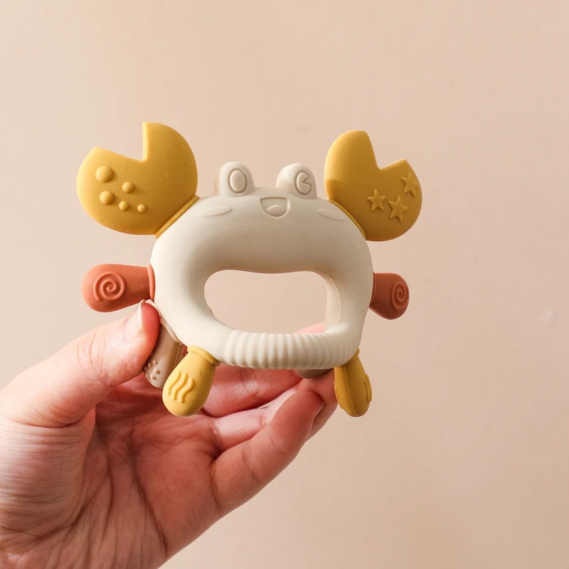 Silicone Baby Teether Baby Toys 0 to 12 Months BPA Free Chewing Teething Toys Crab Multicolor Teether Reborn Silicone Toys Gift