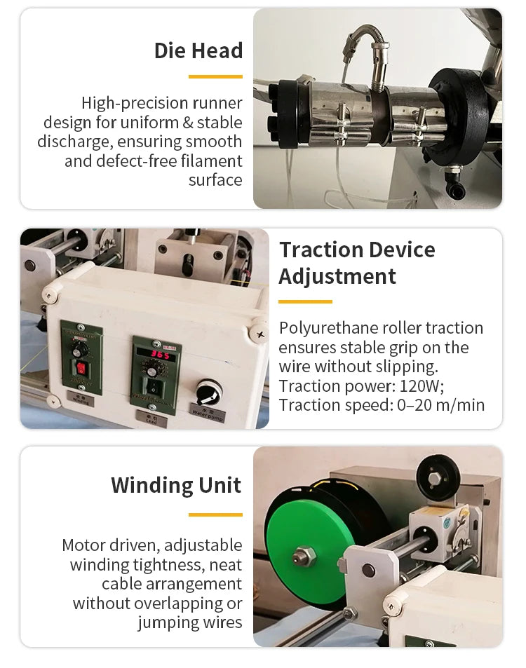 Desktop 3D Filament Extruder Production Line 0.5kg/h for PLA/ABS Filament Making at Home & Workshop
