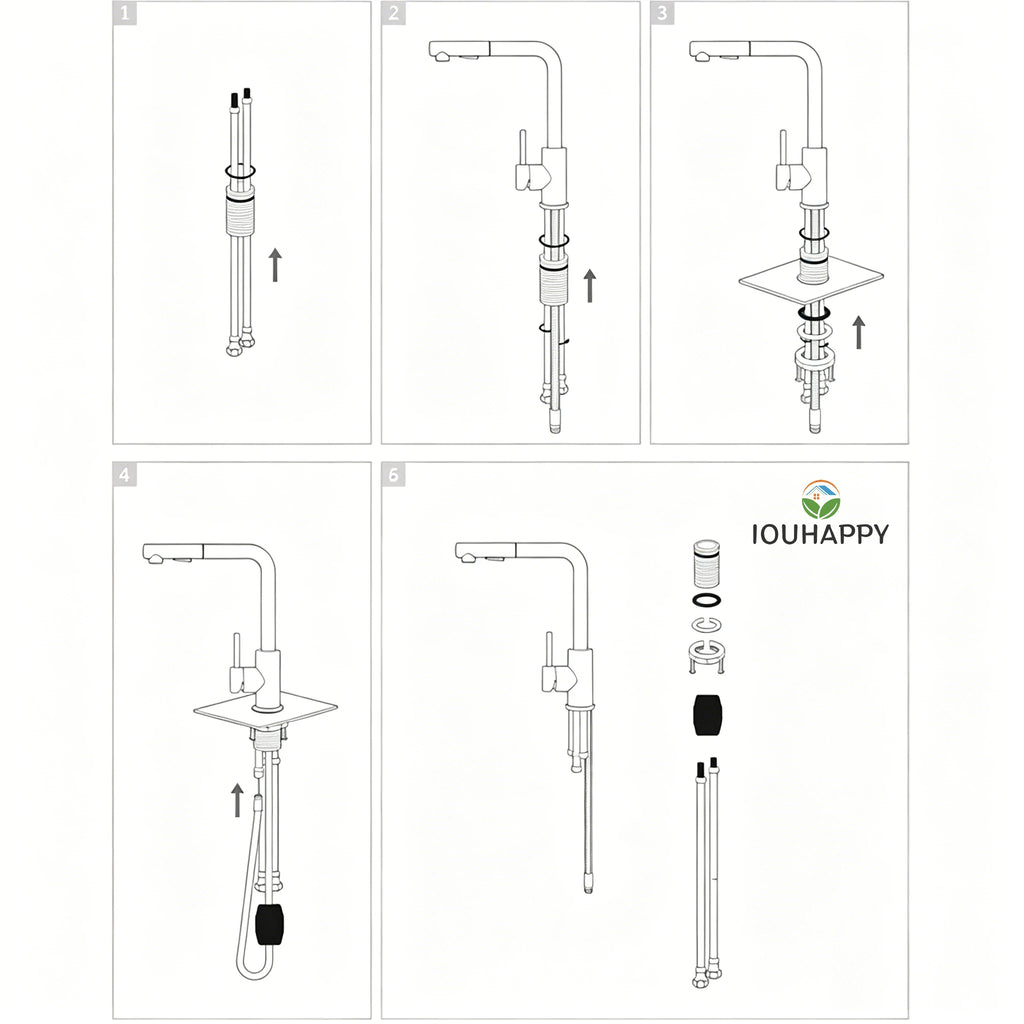 Pull Out Kitchen Sink Faucet Two Model Stream Sprayer Nozzle Stainless Steel Hot Cold Wate Mixer Tap Deck Single-hole Installation Kitchen Accessories