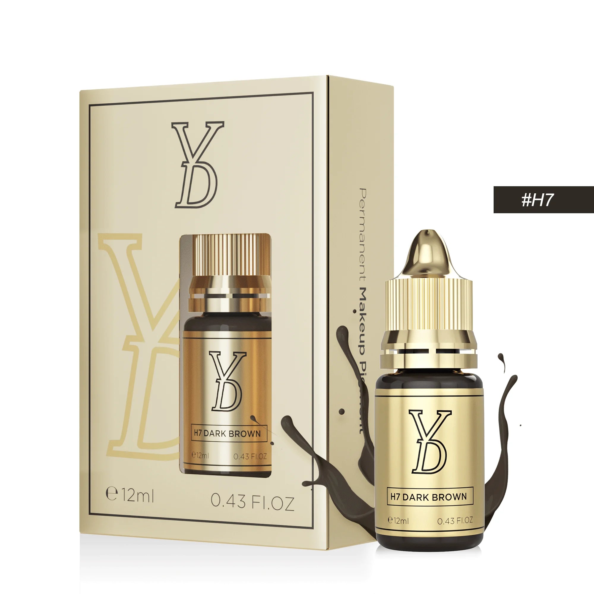 Microblading Pigment Ink Set - 8-Piece Professional Fluid Cream Permanent Makeup Machines H7 DARK BROWN Tidesmit