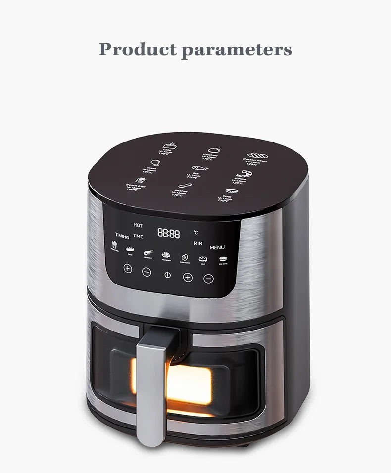 Hot Sales Air Fryer 7L Oil-free Air Fryer 360°Baking Convection Oven Air Fryers For Chicken Wings Fries Chips Healthy Cooker