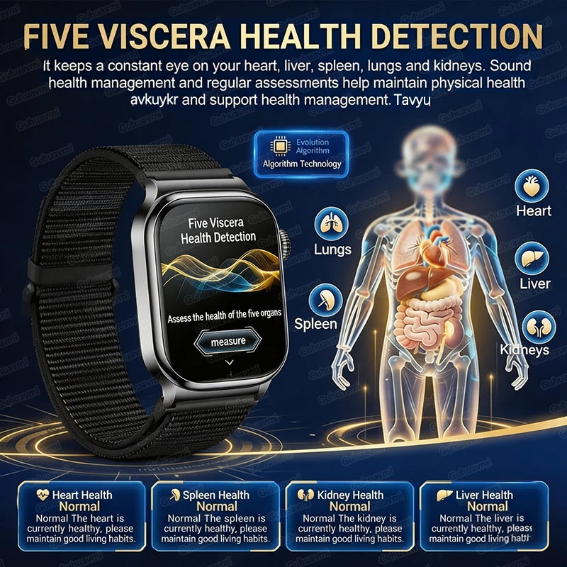 2026 New Accurate Diagnosis Smart Watch Body Fat ECG Blood oxygen BP Health Sport HD AMOLED Screen Call Smart Watches man woman