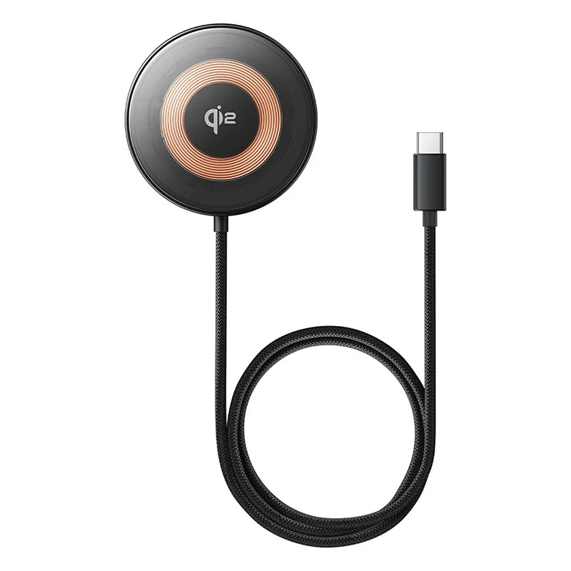 Magnetic Wireless Charger for iPhone 16/15 with Adjustable Stand Clear Black Tidesmit