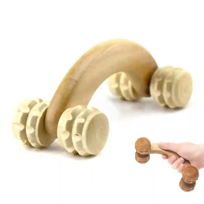 Wooden Massage Roller for Deep Tissue Muscle Relief - Log Color Massage Roller Tidesmit