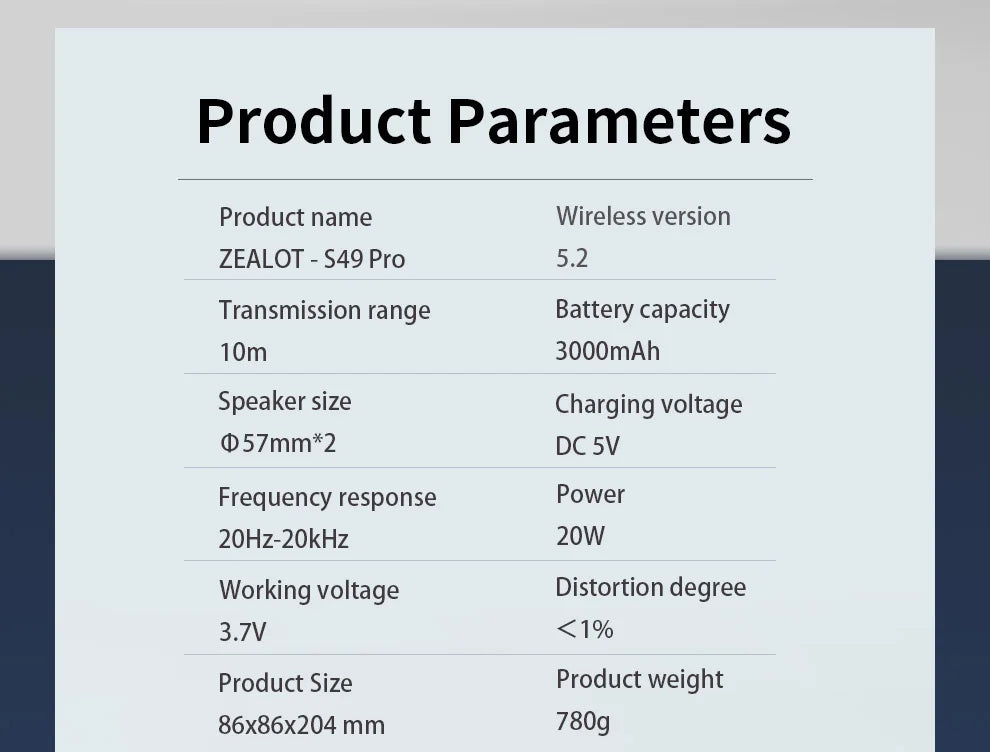 Zealot S49 pro Wireless Speaker,Outdoor Portable Subwoofer Speaker Waterproof IPX 6,, Dual Pairing,3000mAh.