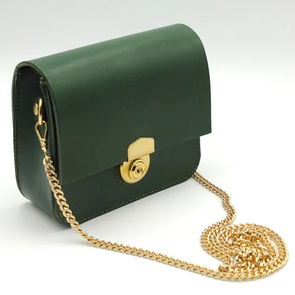 CHOU Shanghai High-end Women's Genuine Leather Handmade Single Strap Shoulder Bag with Metal Lock Custom Logo Portfolio
