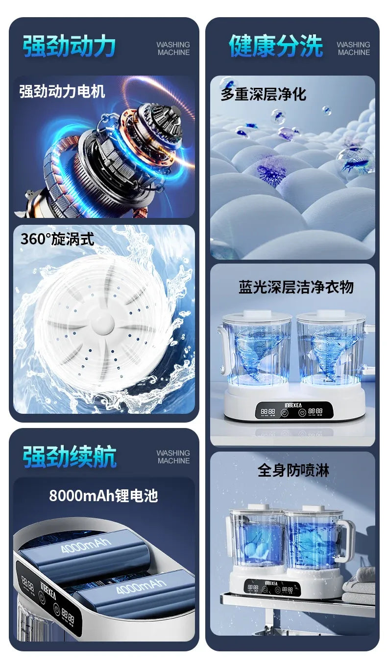 Tidesmit Wireless Portable Mini Washing Machine 220V