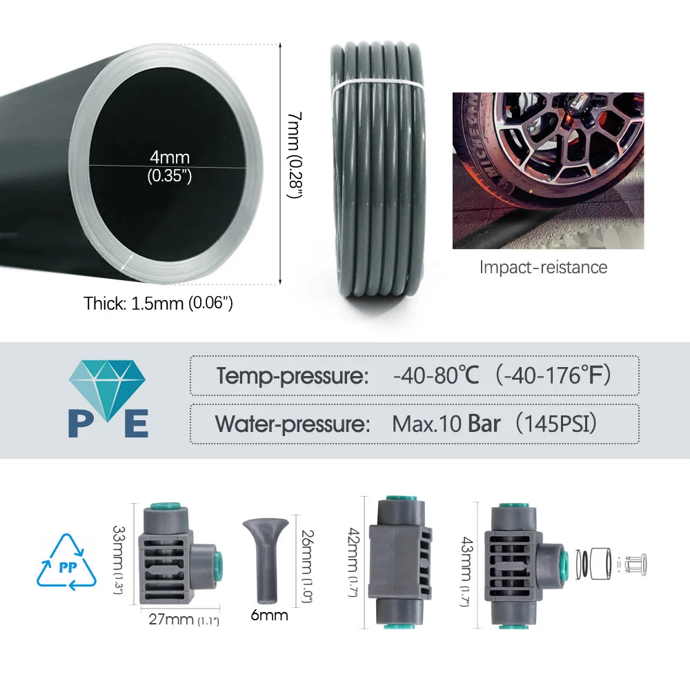 1/4'' Flexible 360° Rotary Adjustment Brass Nozzle Irrigation Set Quick Connection Automatic Atomization Garden Watering System