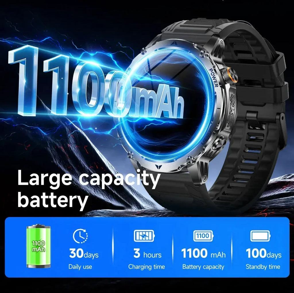 New T-Rex3 Ultra GPS Smartwatch 1100mAh Battery Compass 3ATM Waterproof Outdoor Sports Military Grade Tracker for Android IOS