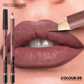 Long-lasting matte brown lip liner pencil by PECOLOVERS for waterproof, defined lip makeup application.