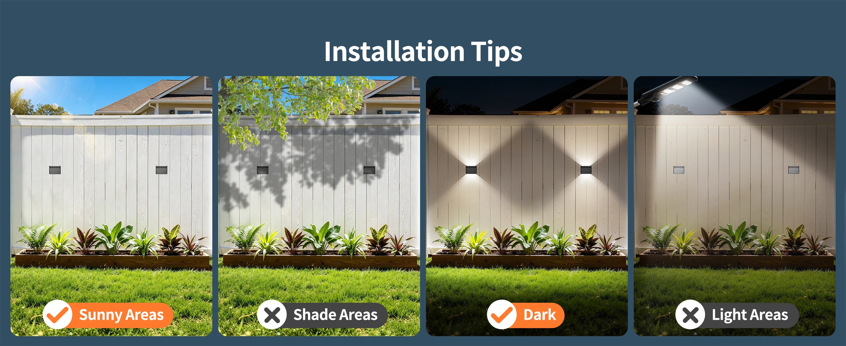 intelamp Solar Wall Lights 2 Pack with Remote, 3 Color Modes, IP65 | Customizable Up/Down lighting, IP65 Waterproof Solar Lamp for Outdoor Walls, Fences, Patios and Entryways