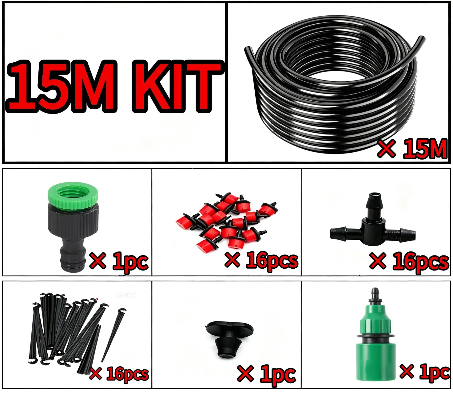 Diy Micro Drip Irrigation System Portable 2-200M Automatic Watering with Adjustable Drippers Misting Watering Kits Garden Hose