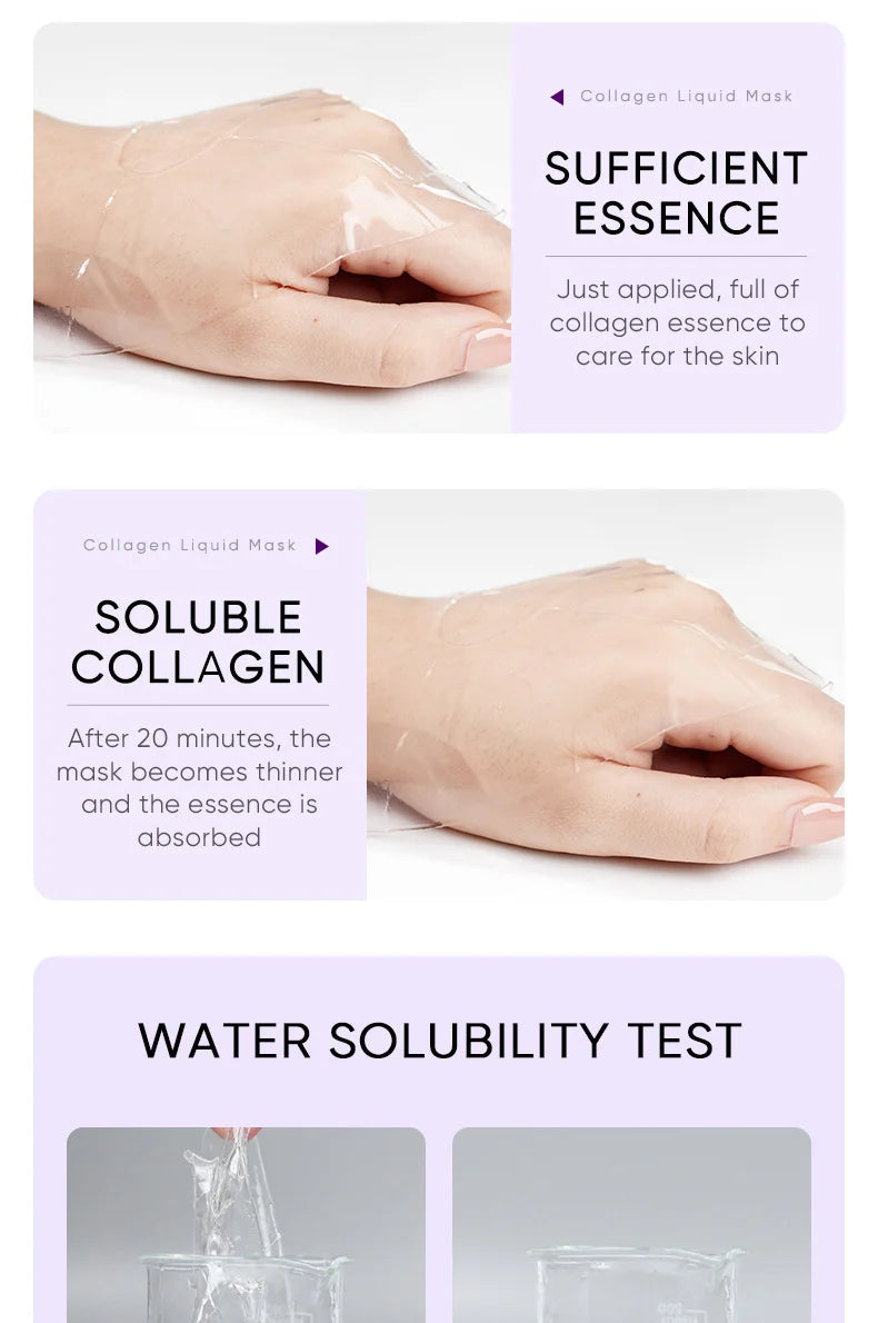 Collagen Anti Wrinkle Facial Mask Anti Aging Fade Fine Lines Firm Skin Moisturizing Brightening Smooth SkinCare Korean Cosmetics