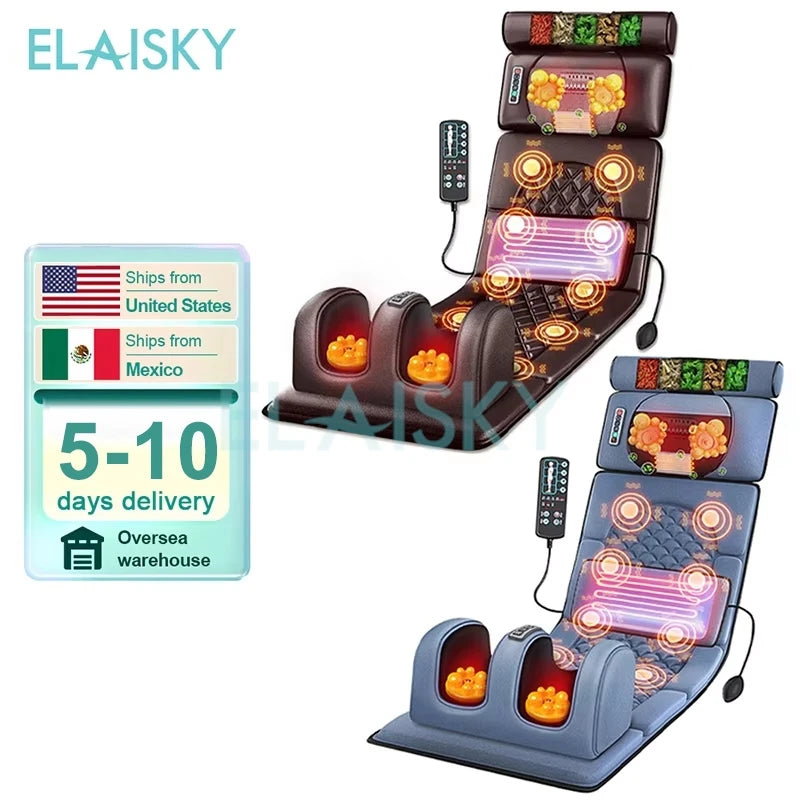 Full Body Massage Mattress with Heat Therapy & Vibration - Grey Massage Chairs Tidesmit