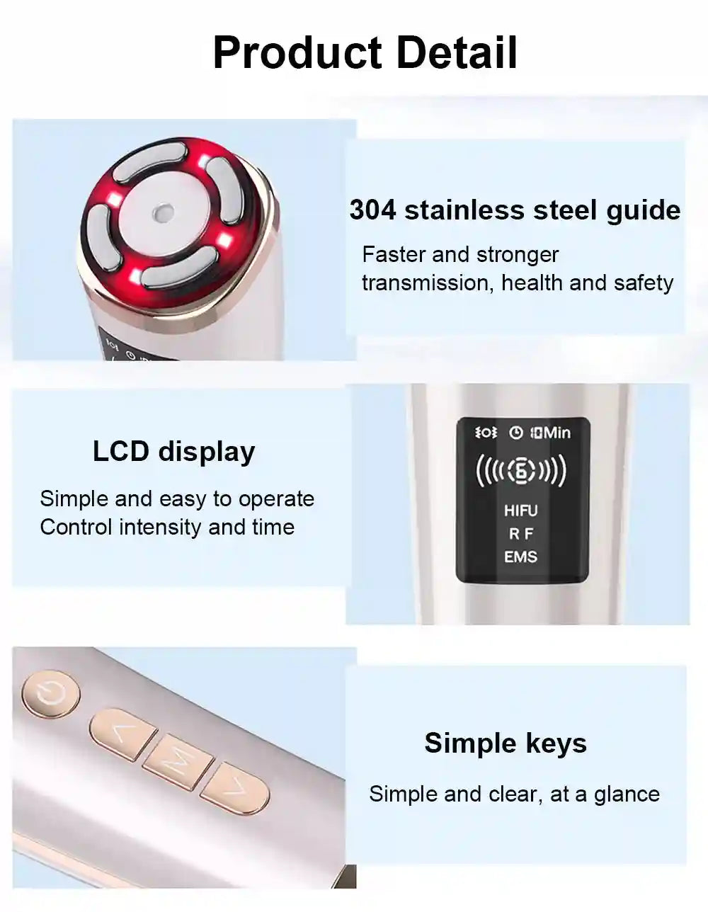 HIFU Face Lifting Machine with EMS Microcurrent & Heat Therapy Eye Massage Instrument Tidesmit