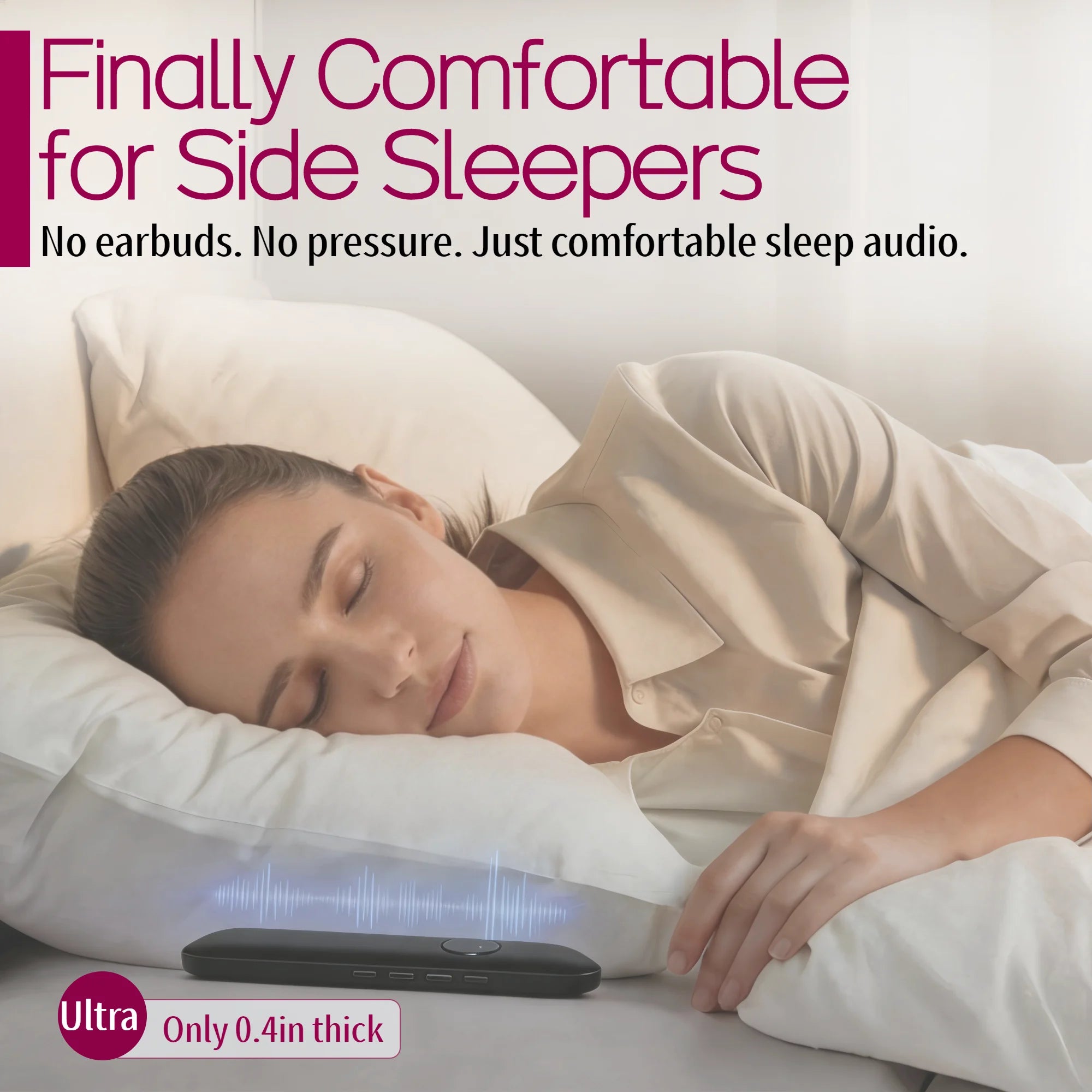Bone Conduction Sleep Headphones Under Pillow Speaker Bluetooth 5.3 White Black Wireless Stereo Sound Headband