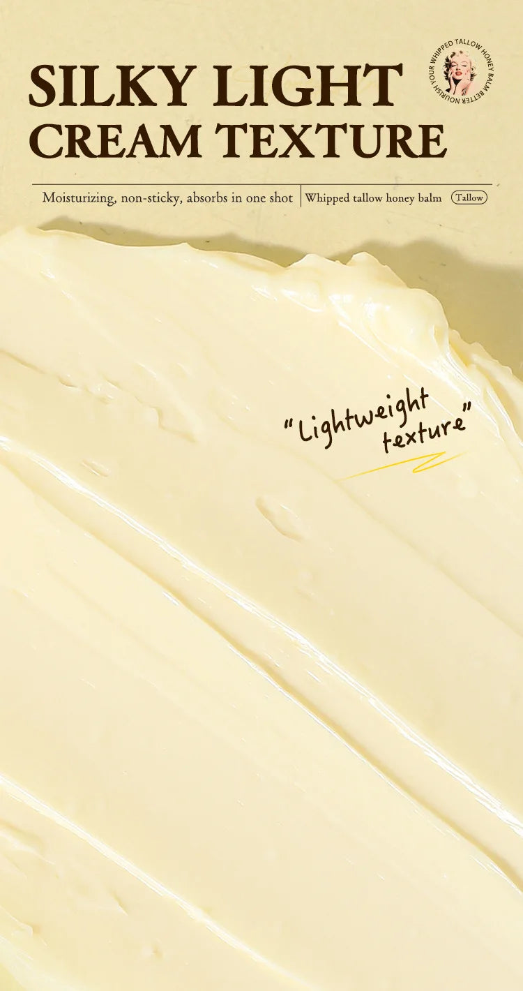 120g Whipped Beef Tallow And Honey Balm Beef Tallow Face Moisturizer Face & Body Skin Care Grass Fed Grass Finished Face Cream