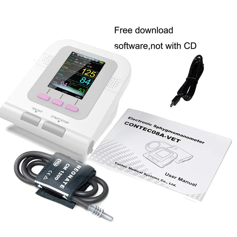 CONTEC08A Vet Use Electronic Sphygmomanometer Digital Blood Pressure Veterinary Vet Use Monitor Pets Dog Cat Horse Etc
