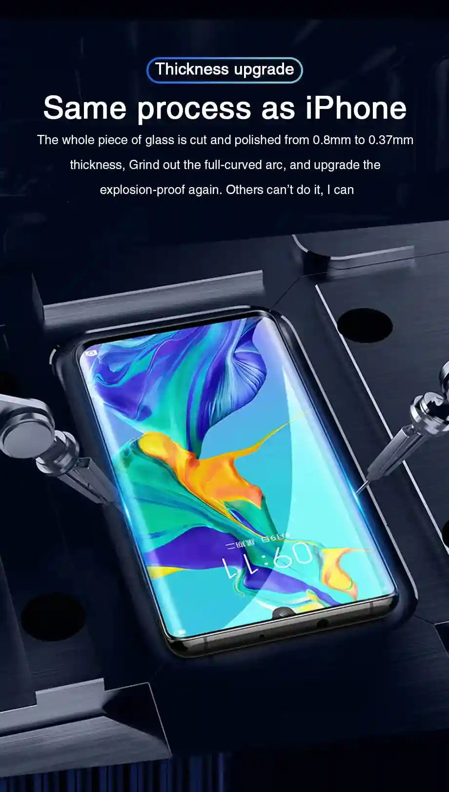 Huawei P30 Pro Screen Protector - 3D Curved Tempered Glass 3-Pack AE Tidesmit