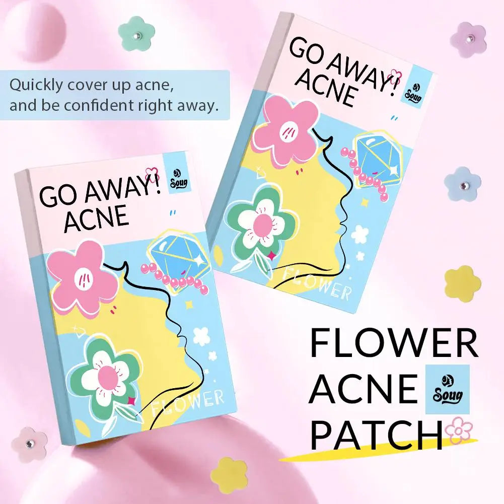 Tidesmit flower-shaped hydrogel acne patches with pearl and diamond accents for effective, cute breakout treatment.