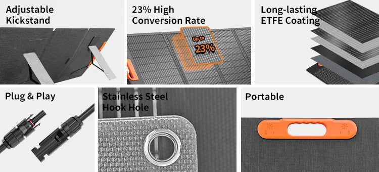 200W Foldable Solar Panel 400w 100w Portable for Outdoor Camping Power Generator Charging