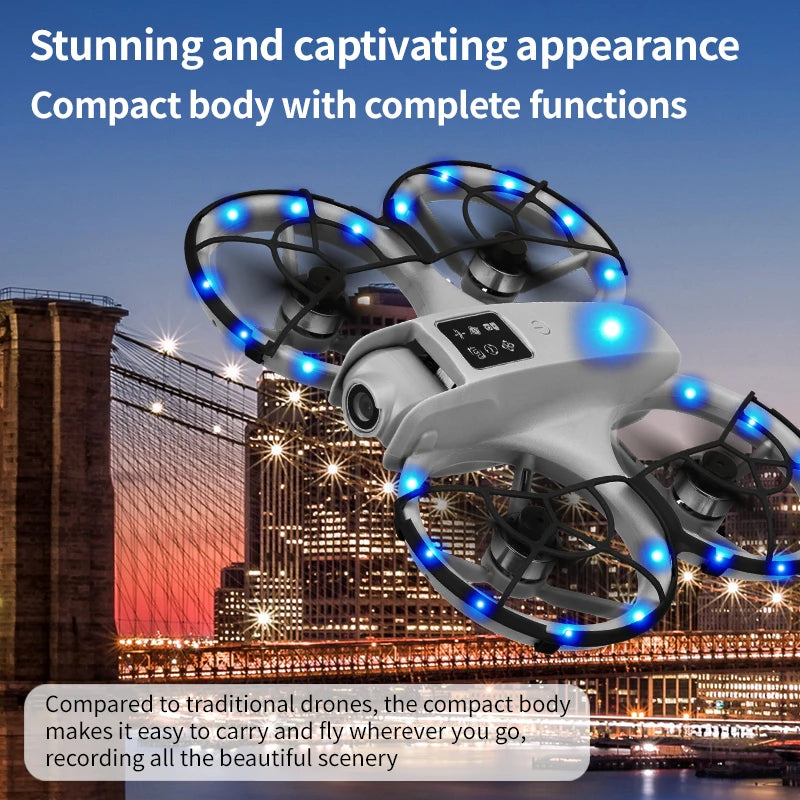 Foldable Camera Drone with HD FPV and Obstacle Avoidance - Gray Tidesmit