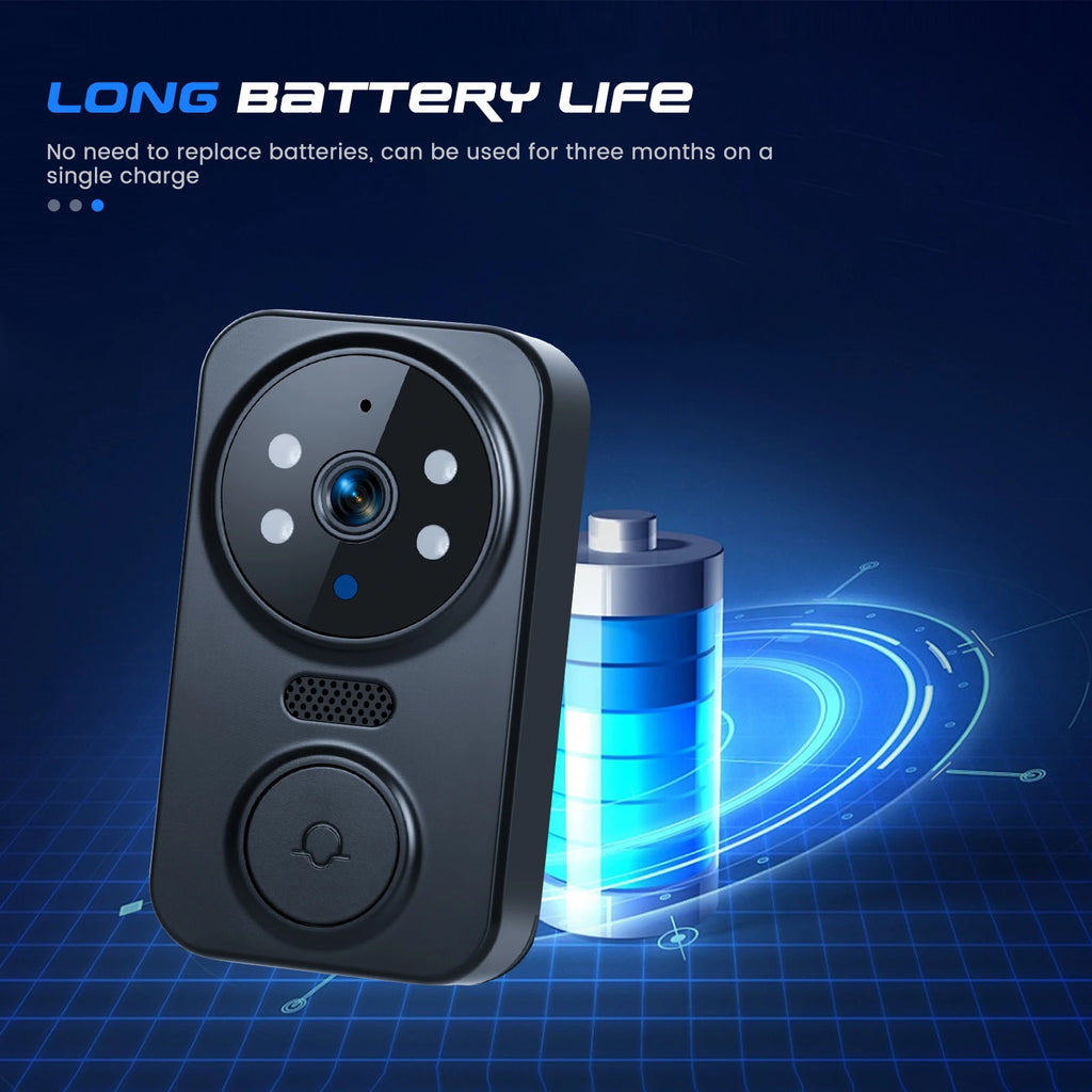 Podofo 4.3inch IPS Screen Wireless Doorbell Night Vision Intercom Video Monitor Video Two-way Intercom Doorbell Ring Door Camera