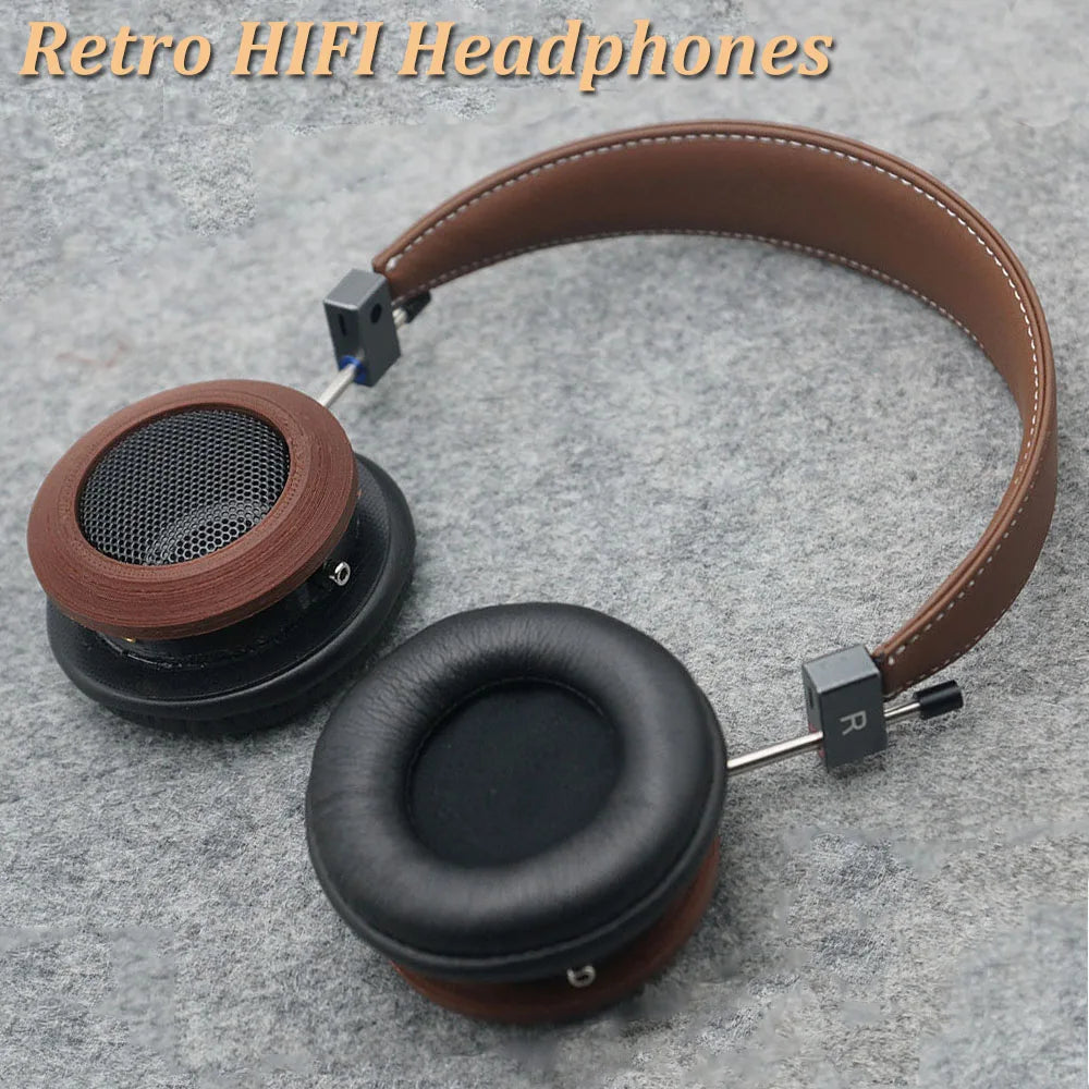 HIFI Retro Open Back Wood Headphones | Wired Studio Monitor - Tidesmit Tidesmit
