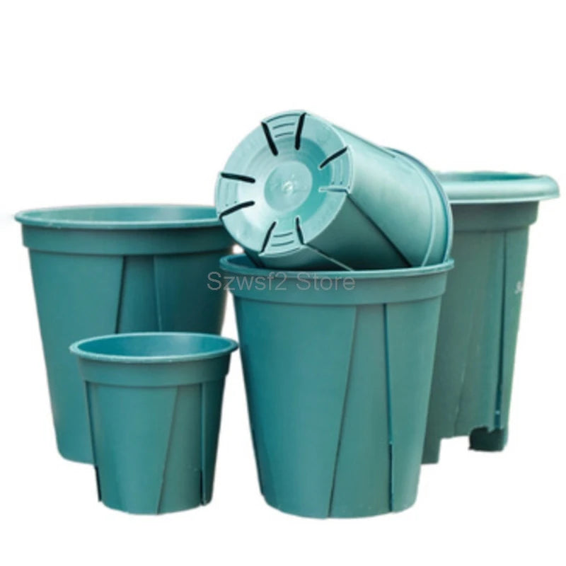 5/10pcs Green Plastic Plant Flower Pot Trays - Cute Garden Planter Tools for Growing Herbs, Succulents, and Nursery Plants E2