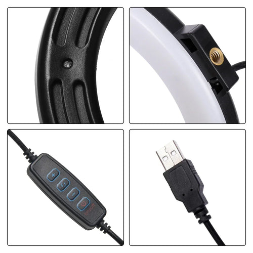 10 Inch LED Ring Light with Phone Holder - Adjustable Studio Lighting Tidesmit