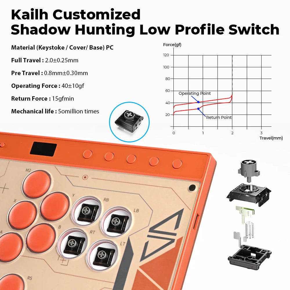 Haute42 C16 Magnetic Leverless Hitbox Controller Stickless Arcade Controller Keyboard For PC/ PS5/PS4 Hitbox Fighting Stick
