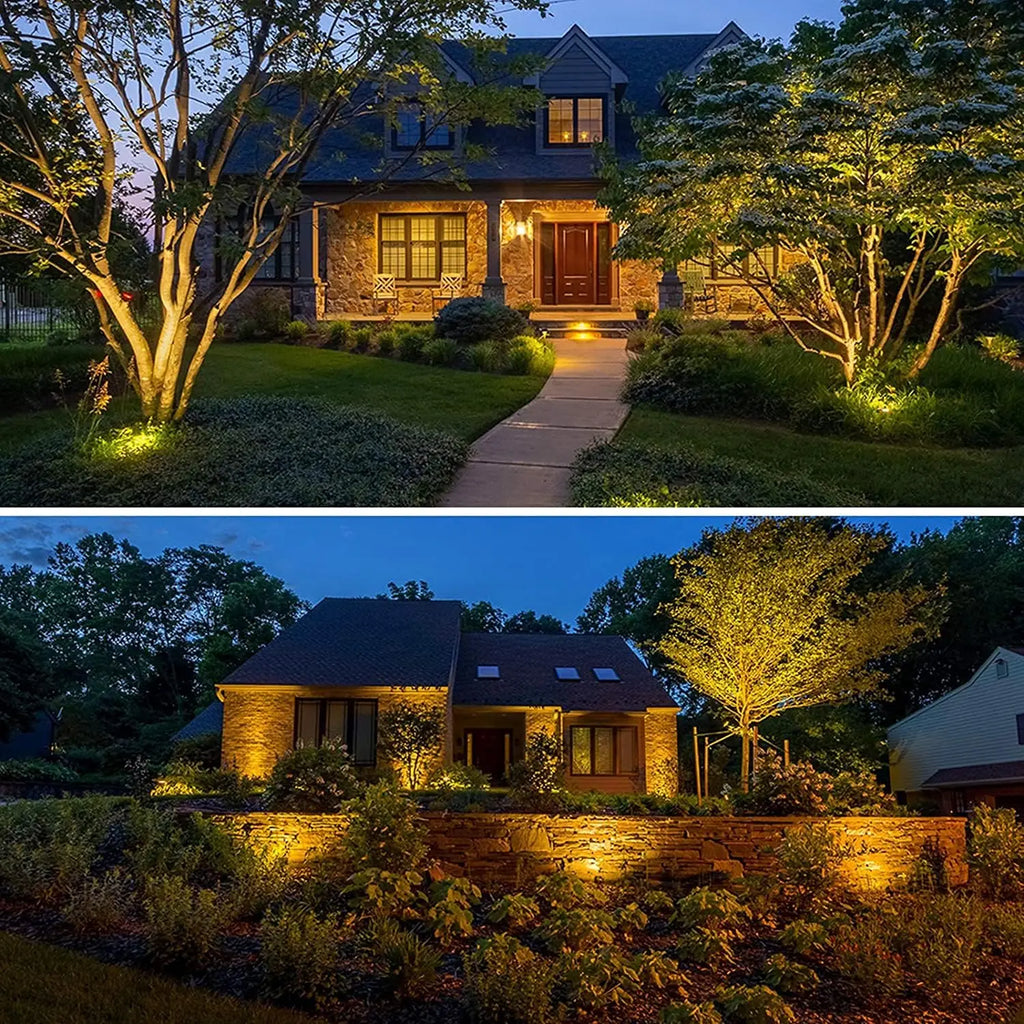 1-Meter Wire 10W Low Voltage LED Landscape Lighting with Connectors, 12V Outdoor Spotlights Garden Pathway Lights, 1000LM
