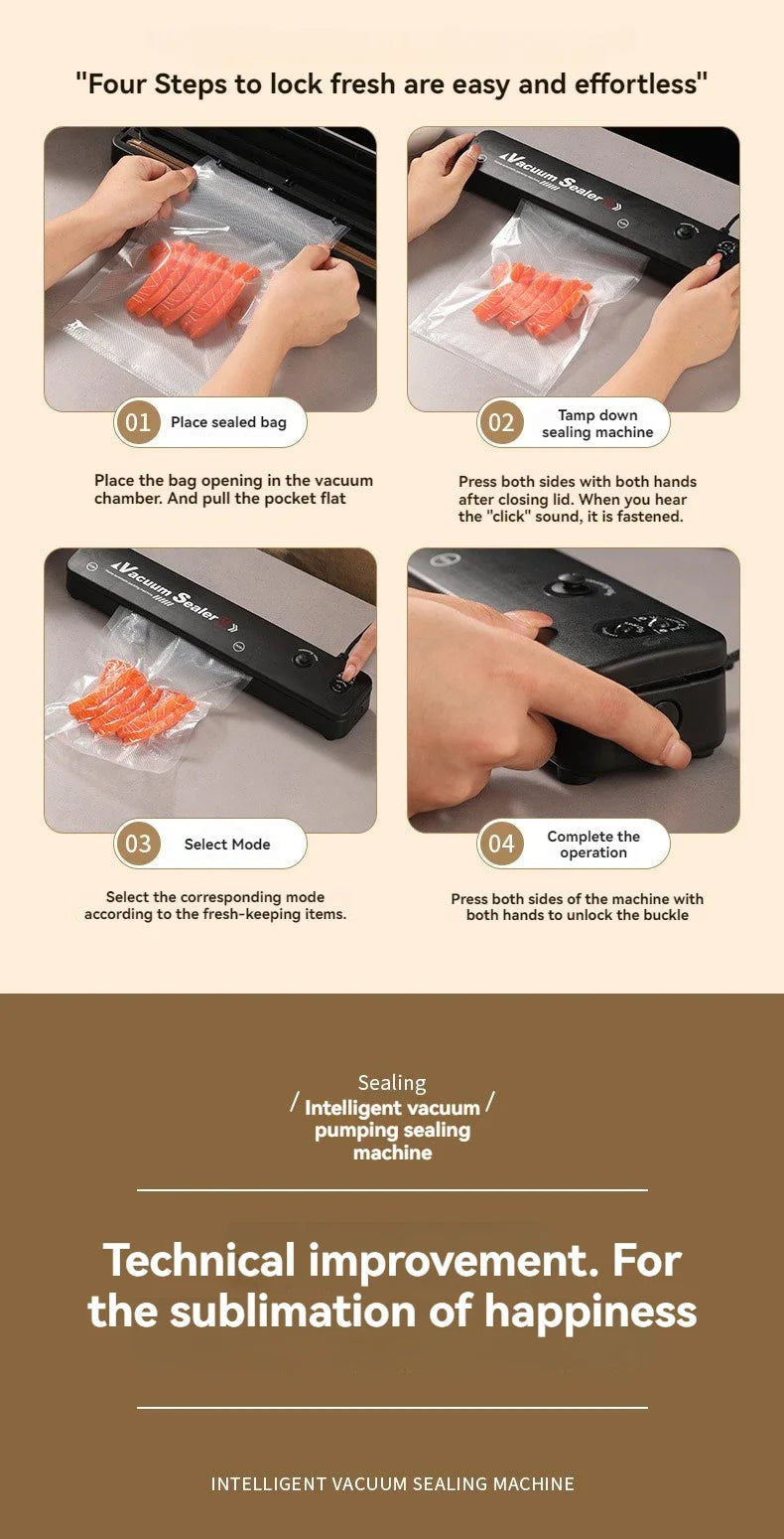 Food Sealing Portable Home Vacuum Kitchen Helper 220V Automatic Packaging Machine Food Vacuum Sealing Machine