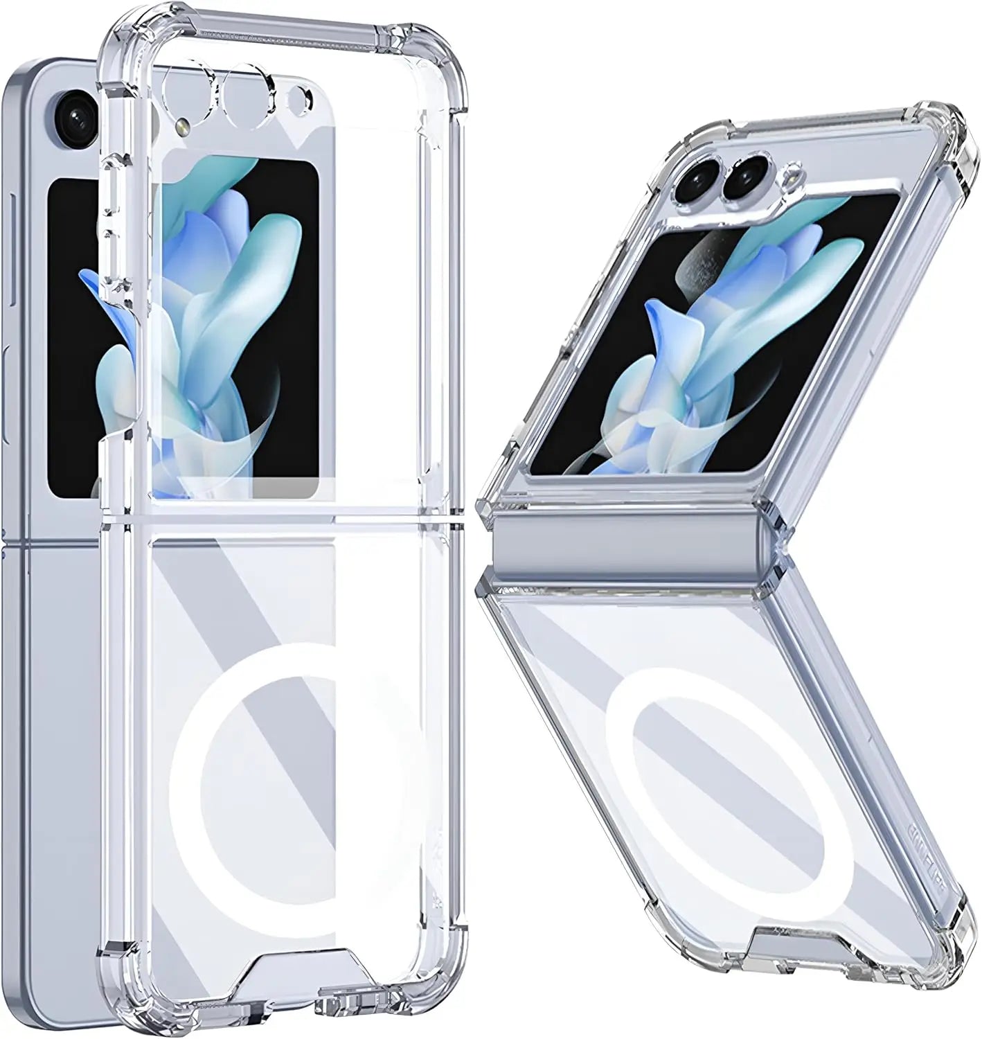 Magnetic Transparent Case for Samsung Galaxy Z Flip 5 – Slim Acrylic Cover Galaxy Z Flip 5 Acrylic Tidesmit