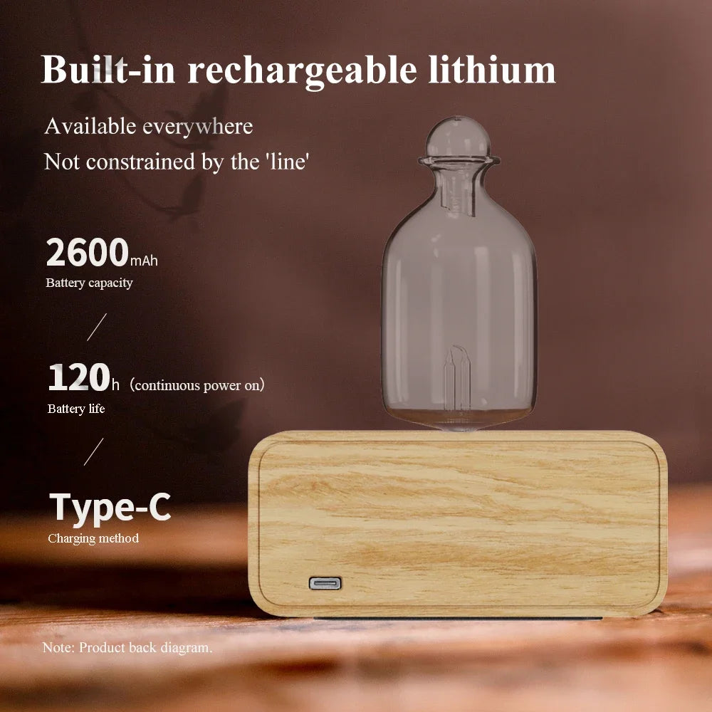Nebulizing Essential Oil Diffuser Waterless Operated Aromatherapy Diffuser for Home Wood and Glass Aroma Diffuser Scent Machine