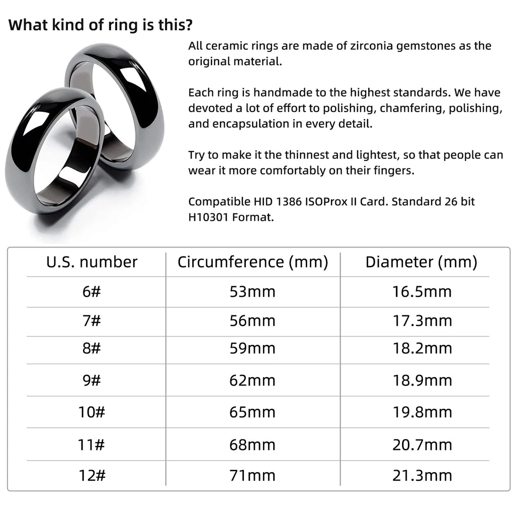 125kHz RFID Access Control Ring - H10301 26-Bit Proximity Wearable Tidesmit