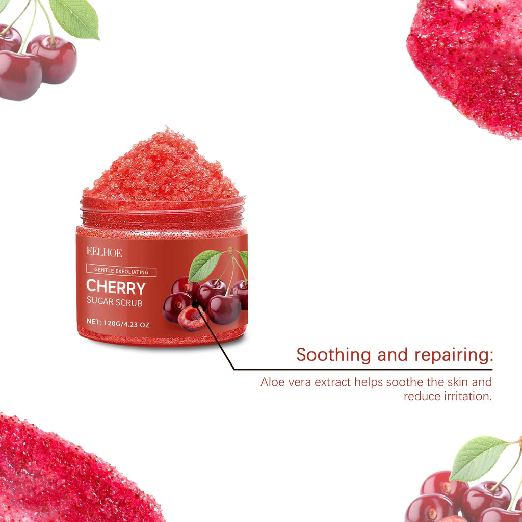 Cherry Sugar Body Scrub for Smooth Skin - Exfoliating Set Scrubs Treatments Tidesmit