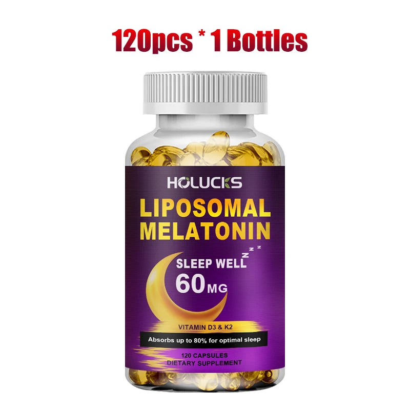 Buy 2 Get 2 Free! Liposomal Melatonin Capsules, Support Insomnia Relief & Jet Lag Recovery, Quick Sleep Onset & Restful Nights