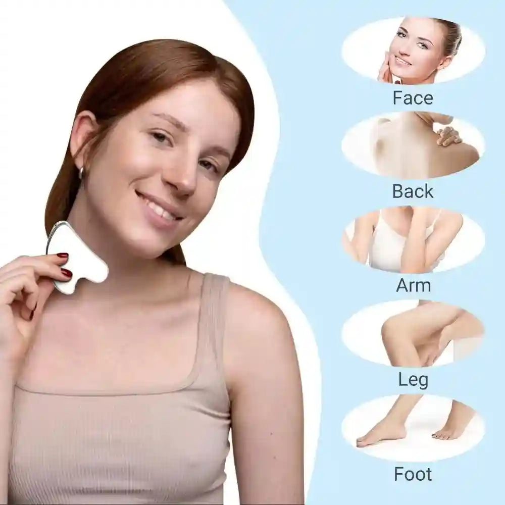 Stainless Steel Gua Sha Face Massager - Ergonomic Heart Shape Tool Eye Massage Instrument Tidesmit